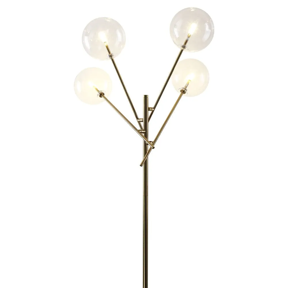 155cm H Gold Foot Switch 4 Light Tree Floor Lamp