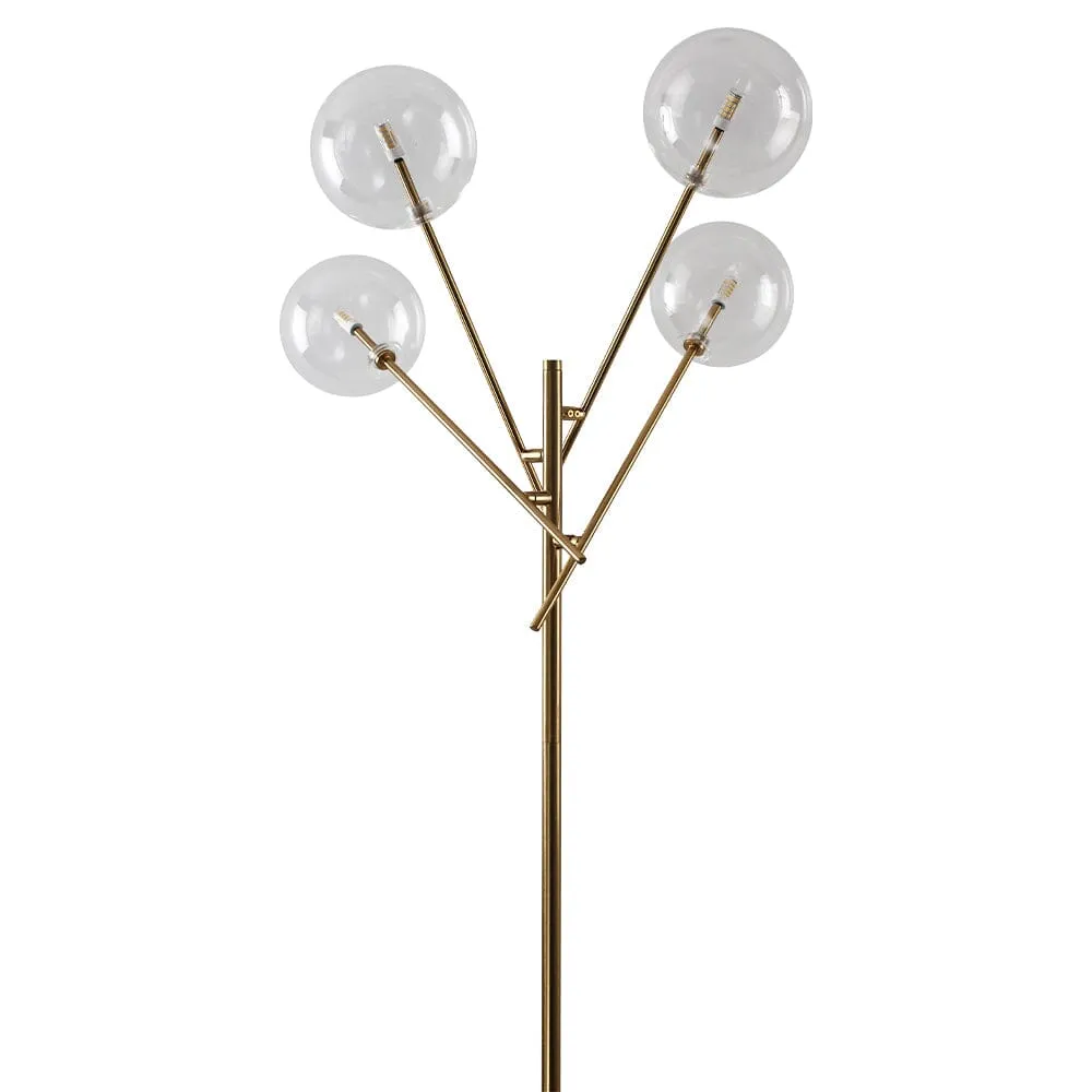 155cm H Gold Foot Switch 4 Light Tree Floor Lamp