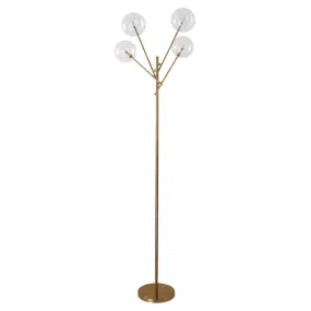 155cm H Gold Foot Switch 4 Light Tree Floor Lamp