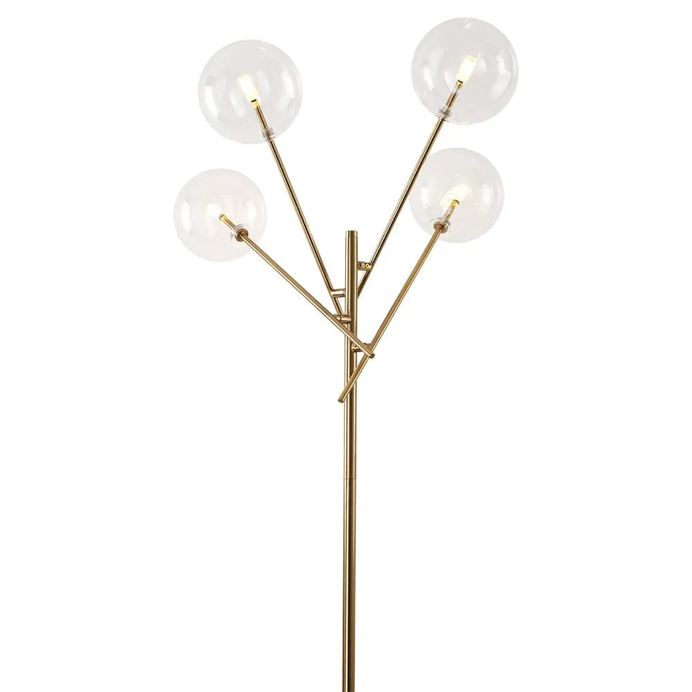 155cm H Gold Foot Switch 4 Light Tree Floor Lamp