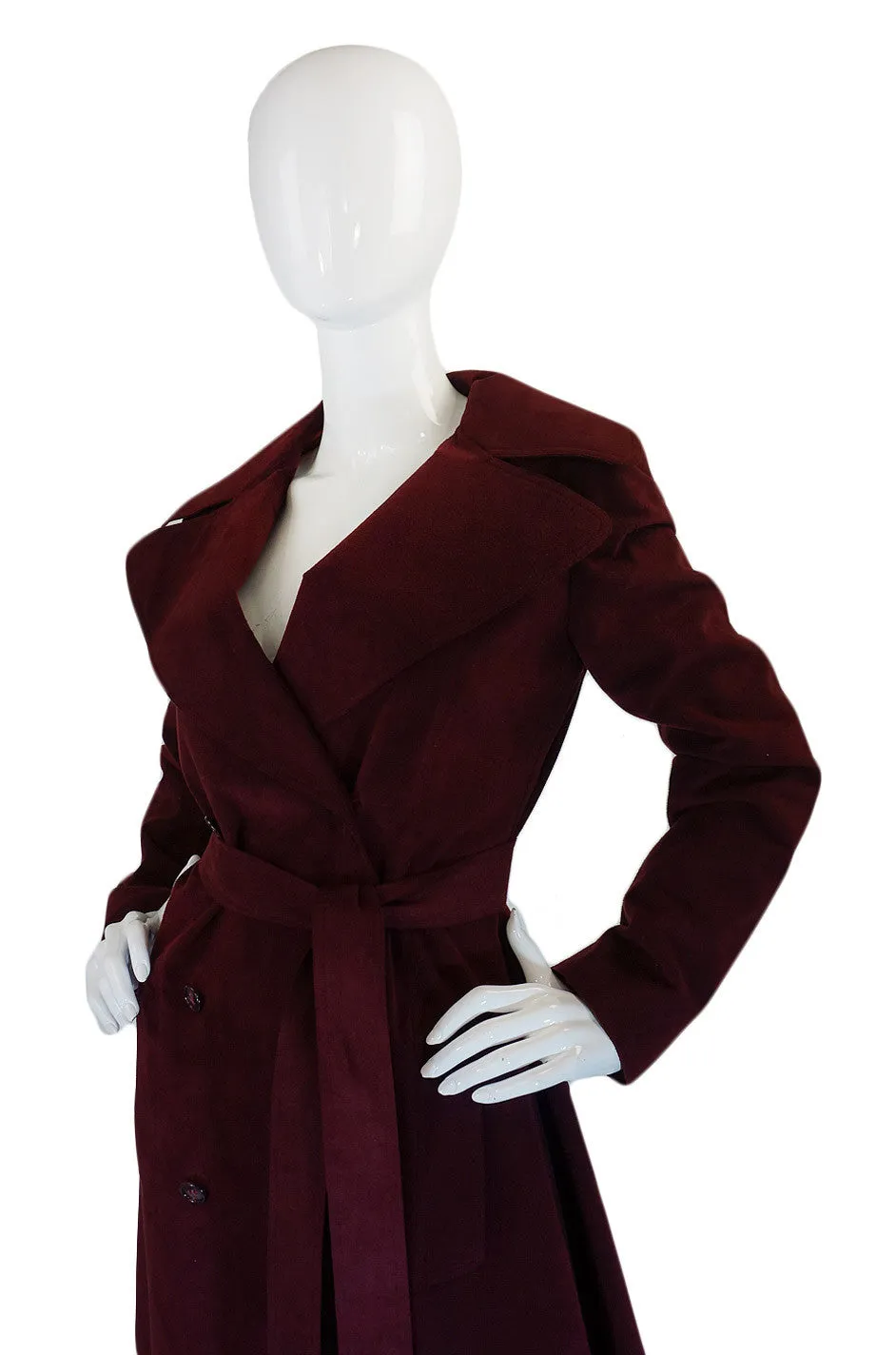 1972 Halston Ultra Suede Trench Coat