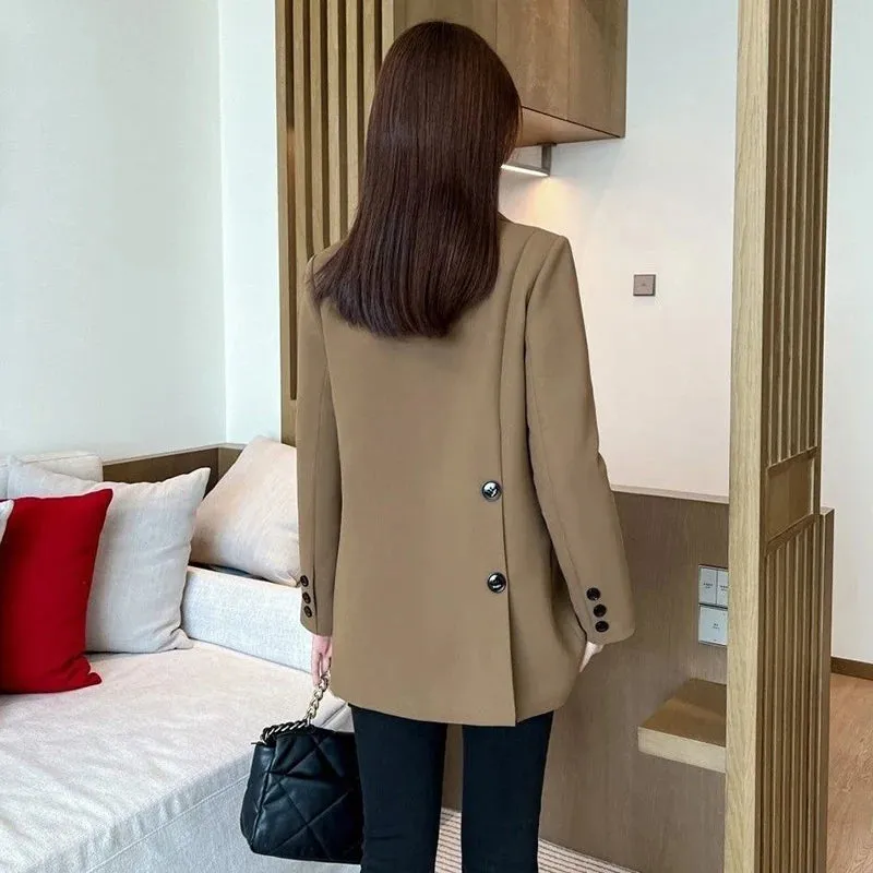 2024 Womens Blazers Autumn Winter Warm Blazer Suits Elegance Slim Suit Coat Office Lady Chic Blazers Jacket Ladies Outwear Tops