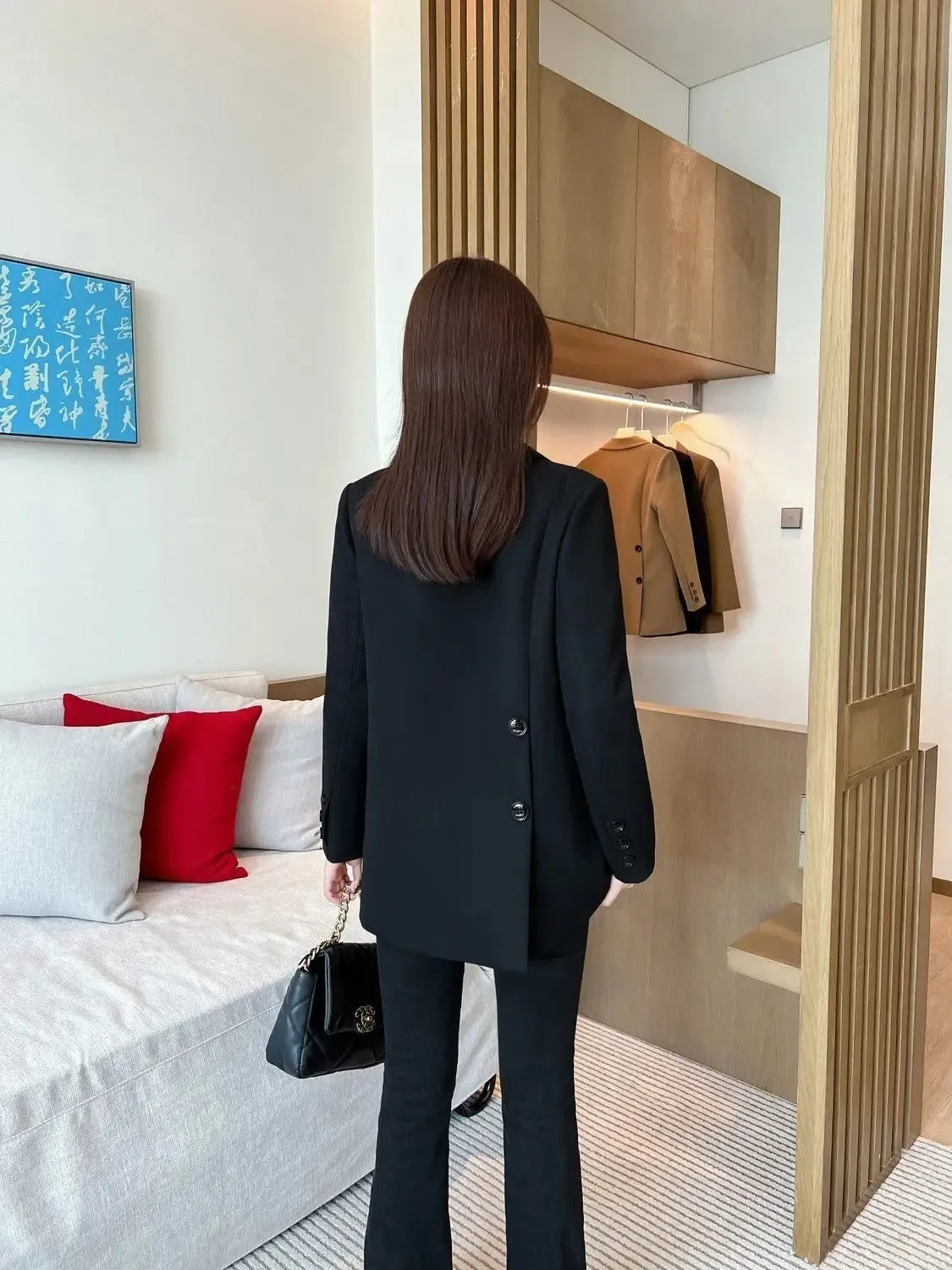 2024 Womens Blazers Autumn Winter Warm Blazer Suits Elegance Slim Suit Coat Office Lady Chic Blazers Jacket Ladies Outwear Tops