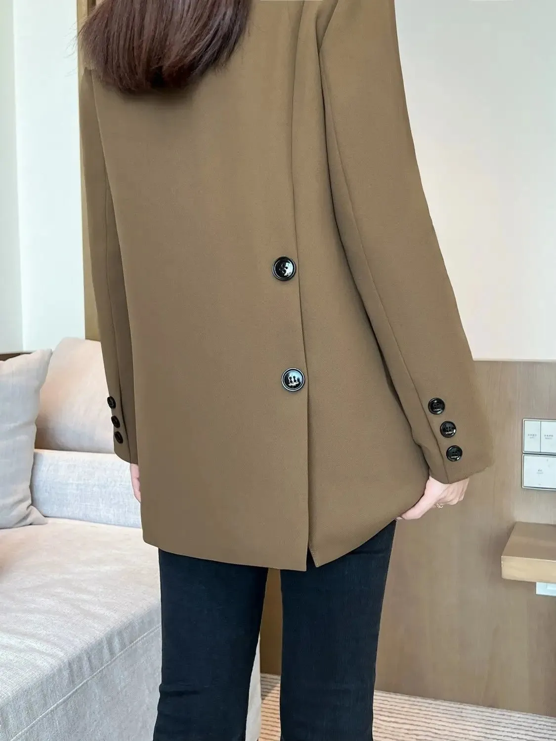 2024 Womens Blazers Autumn Winter Warm Blazer Suits Elegance Slim Suit Coat Office Lady Chic Blazers Jacket Ladies Outwear Tops