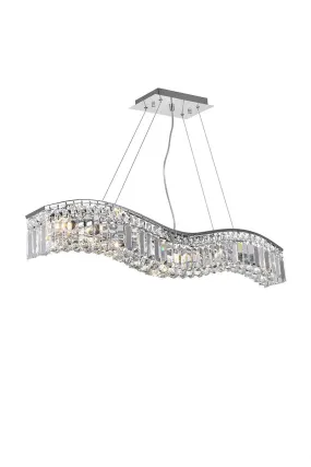 8004P36C-A Glamorous 7-Light Wave Linear Crystal Chandelier