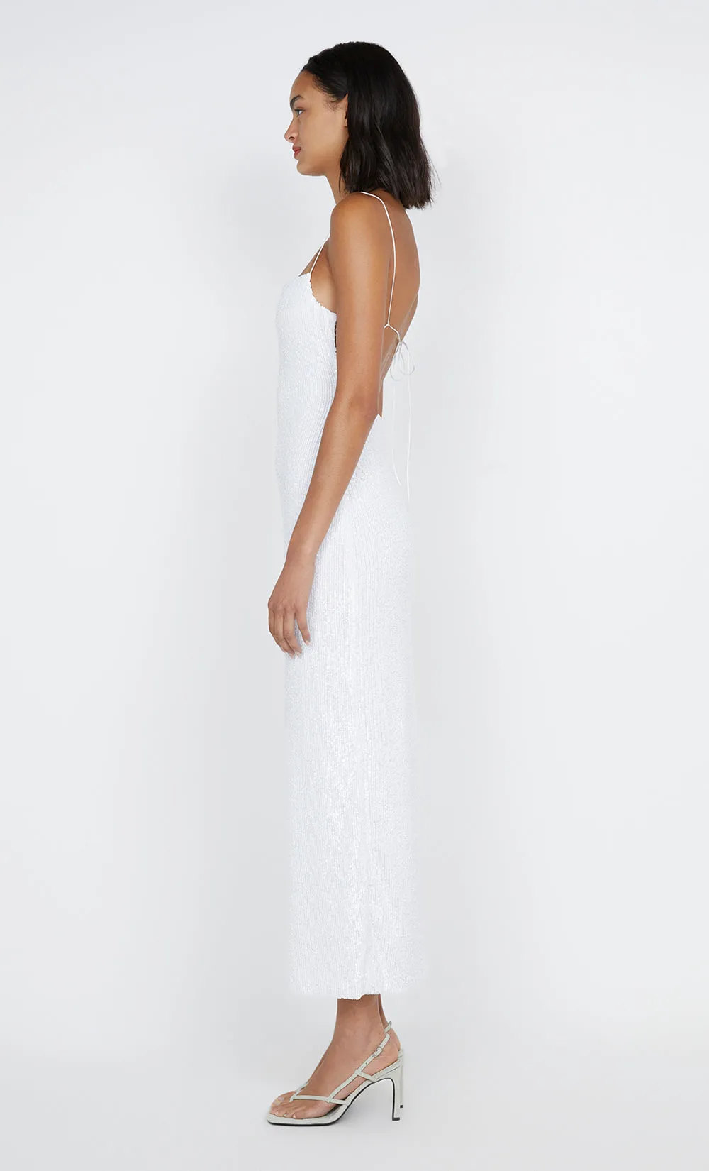 AALIYAH SEQUIN MAXI DRESS - WHITE