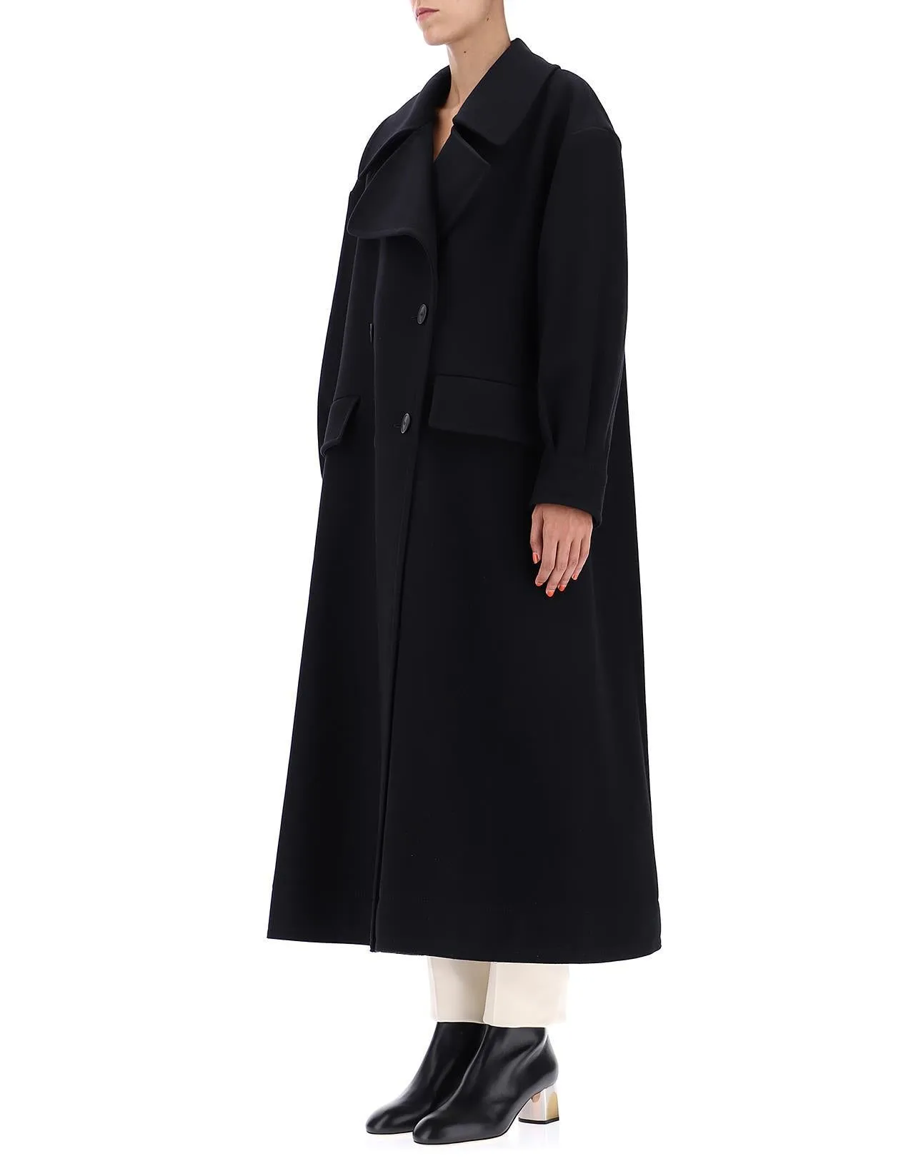 Alberta Ferretti V-Neck Long Coat