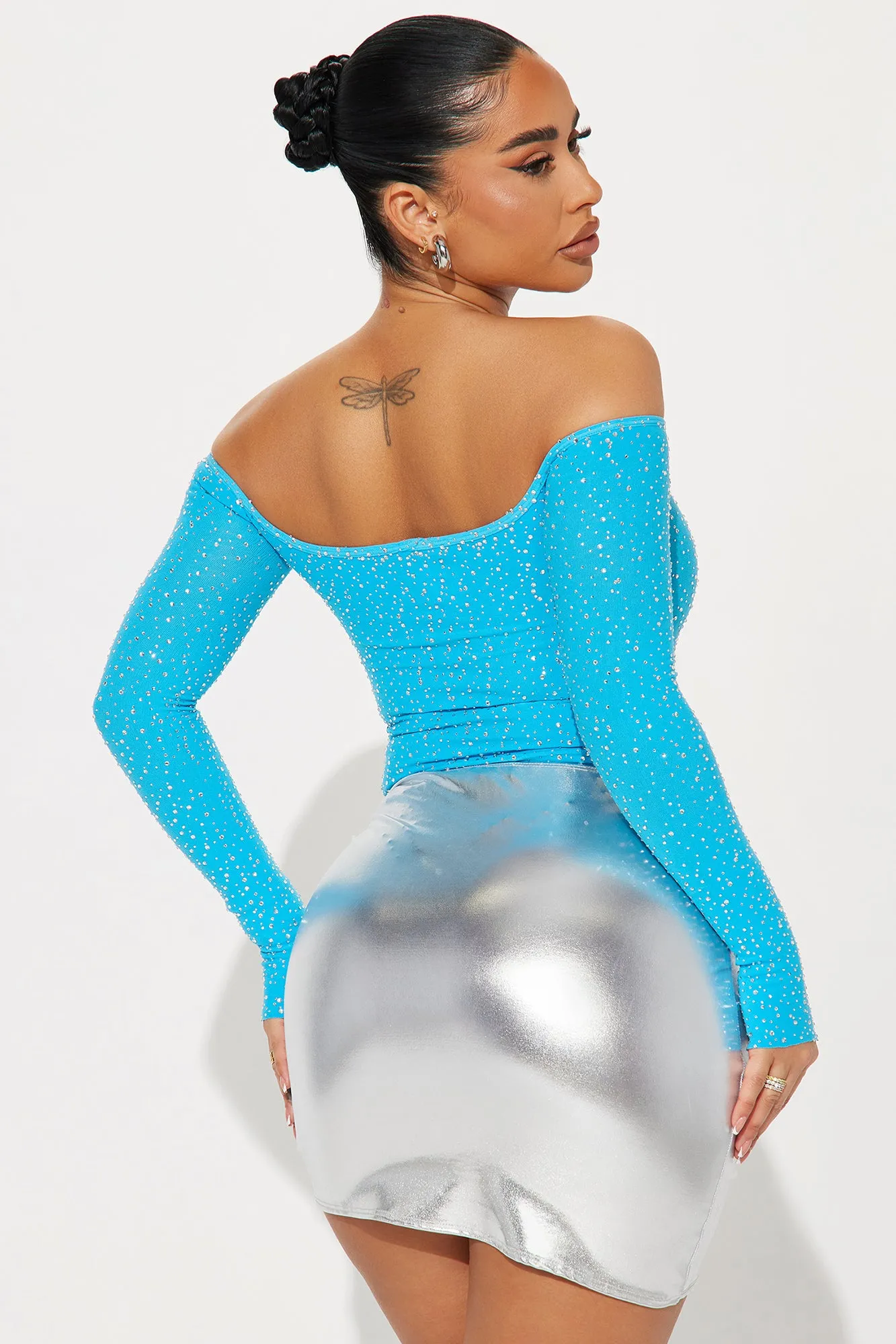 All That Glitters Seamless Bodysuit - Aqua