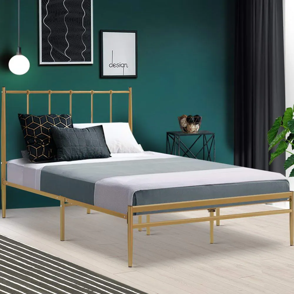 Amor Metal King Single Bed Frame Gold