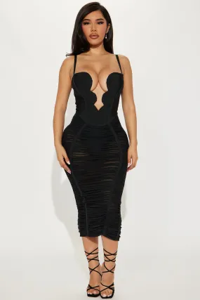 Analise Bandage Midi Dress - Black