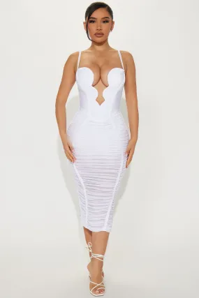 Analise Bandage Midi Dress - White