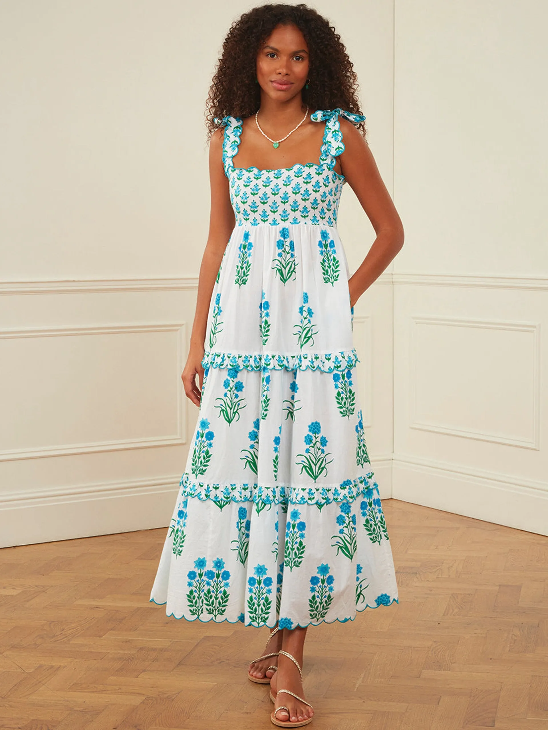 Aqua botanical athens dress