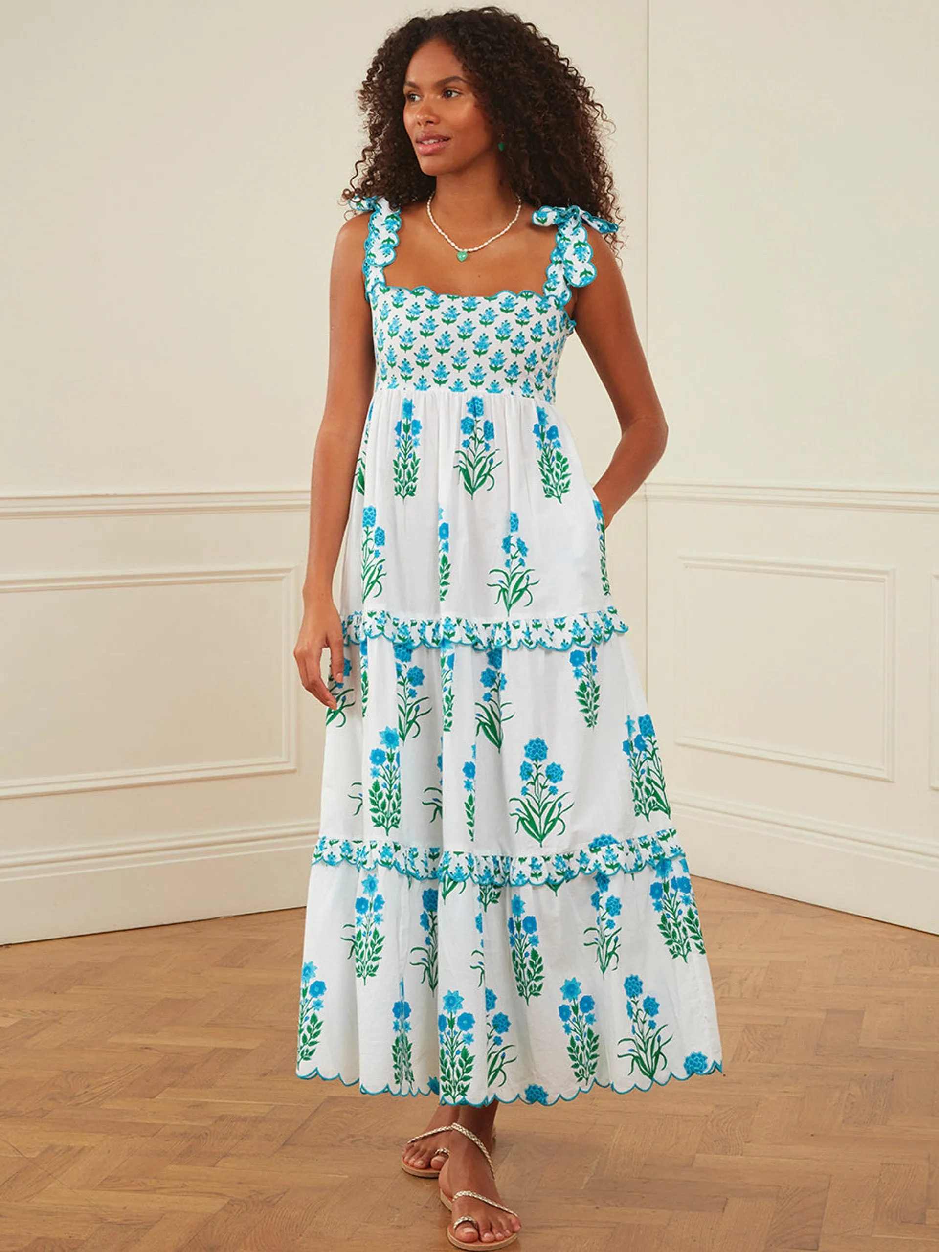 Aqua botanical athens dress