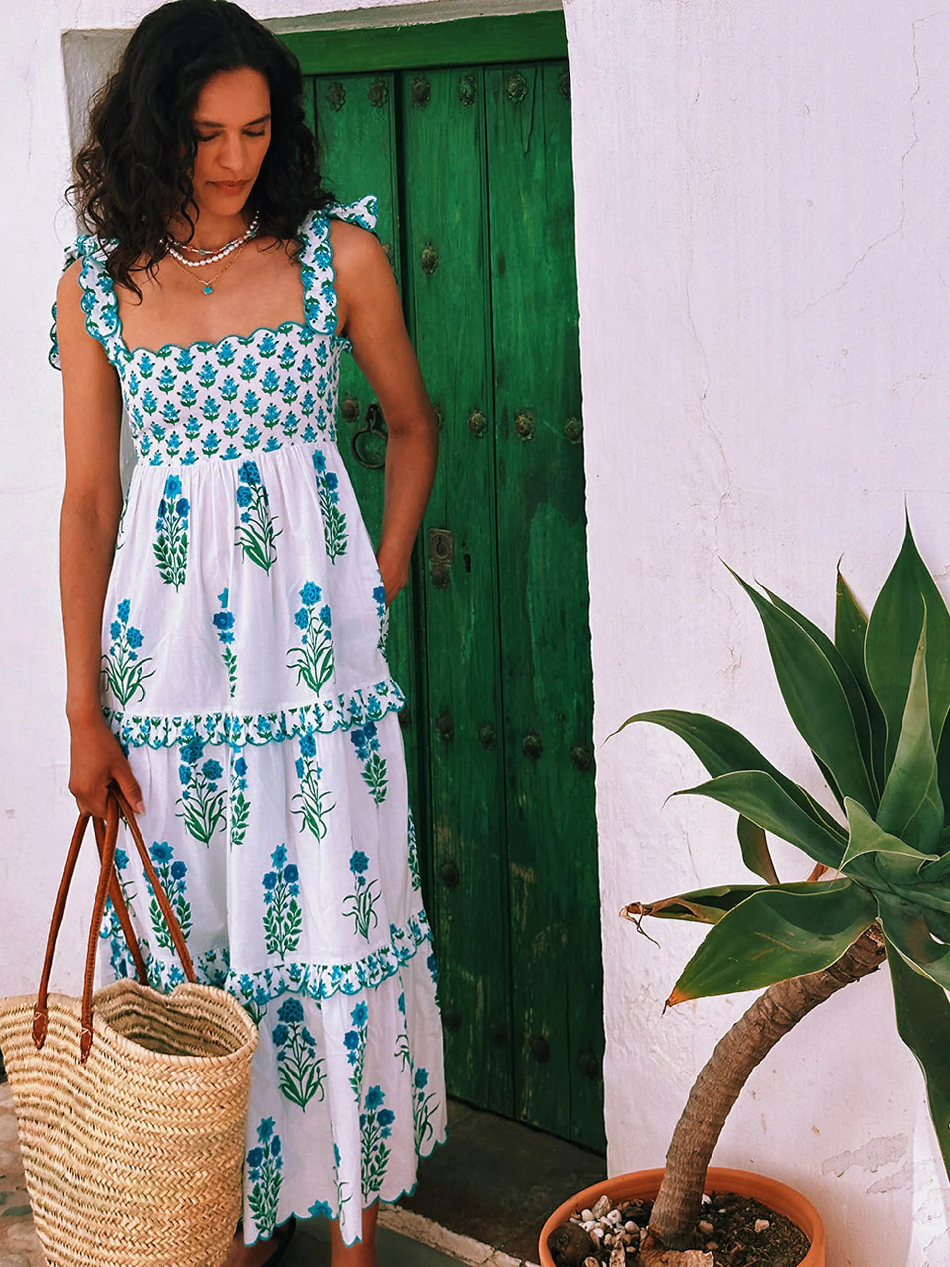 Aqua botanical athens dress