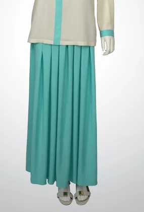 Aqua Maxi Skirt with Slimming Yoke