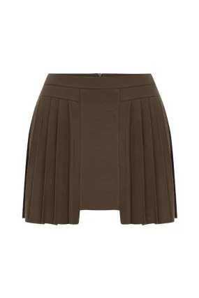 ATHENA CAPPUCCINO PLEATED SKIRT