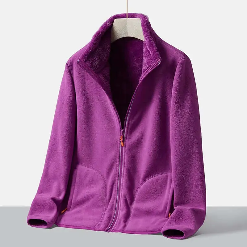 Autumn new double-sided warm fleece jacket for women,