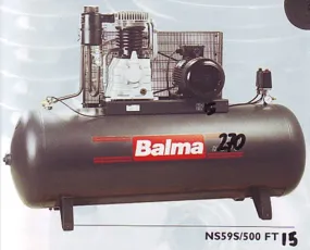 Balma Air Compressor 15HP 270L 415V (Made in Italy) |  Model : NS59S/270 FT15