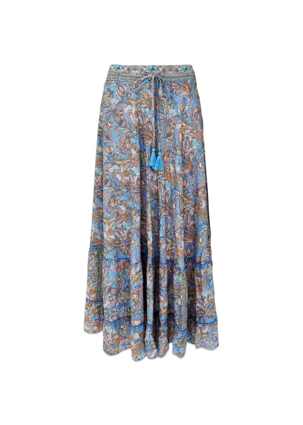 BCLUNA maxi frill skirt - Aqua Tropic