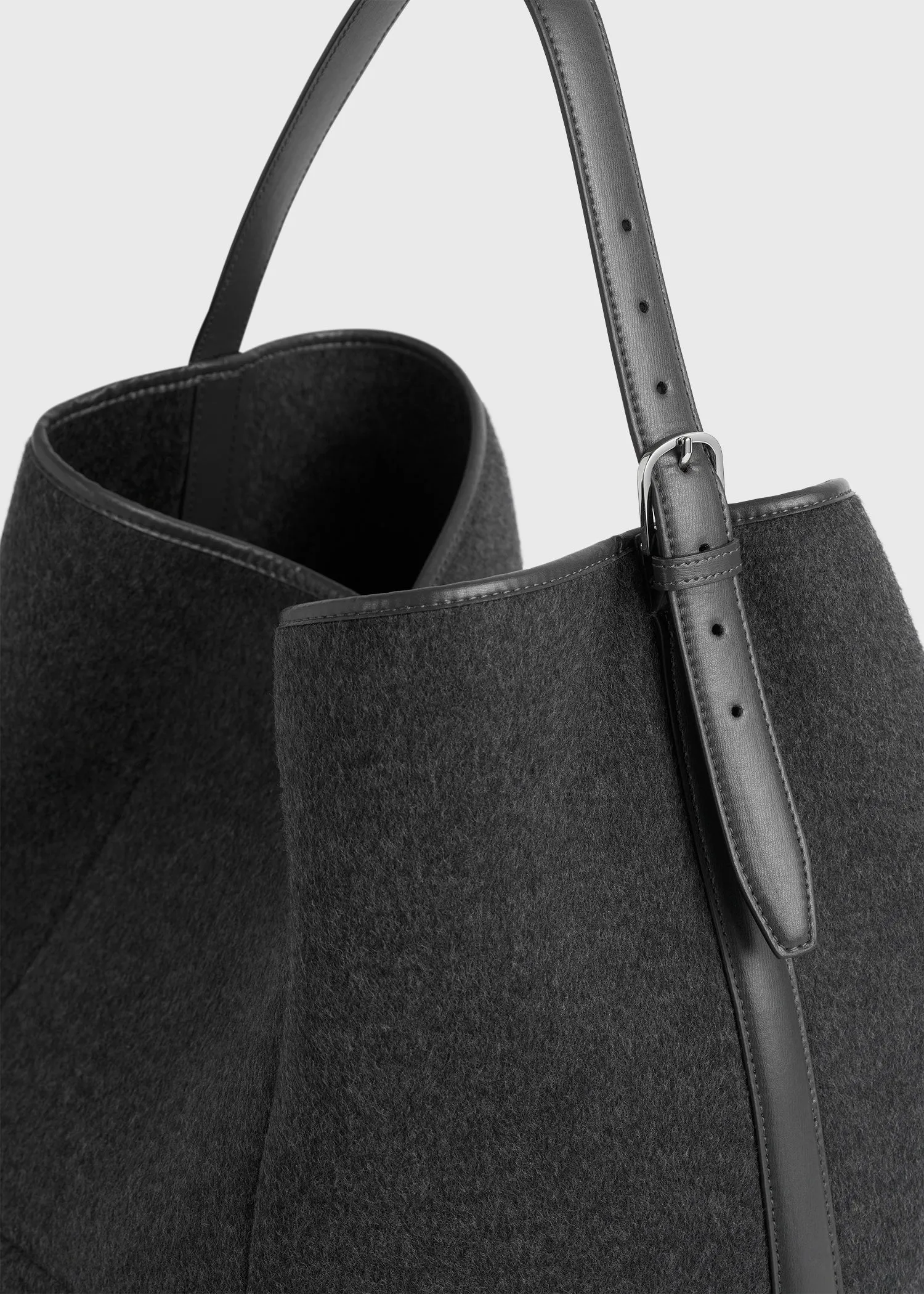 Belted doublé tote grey melange