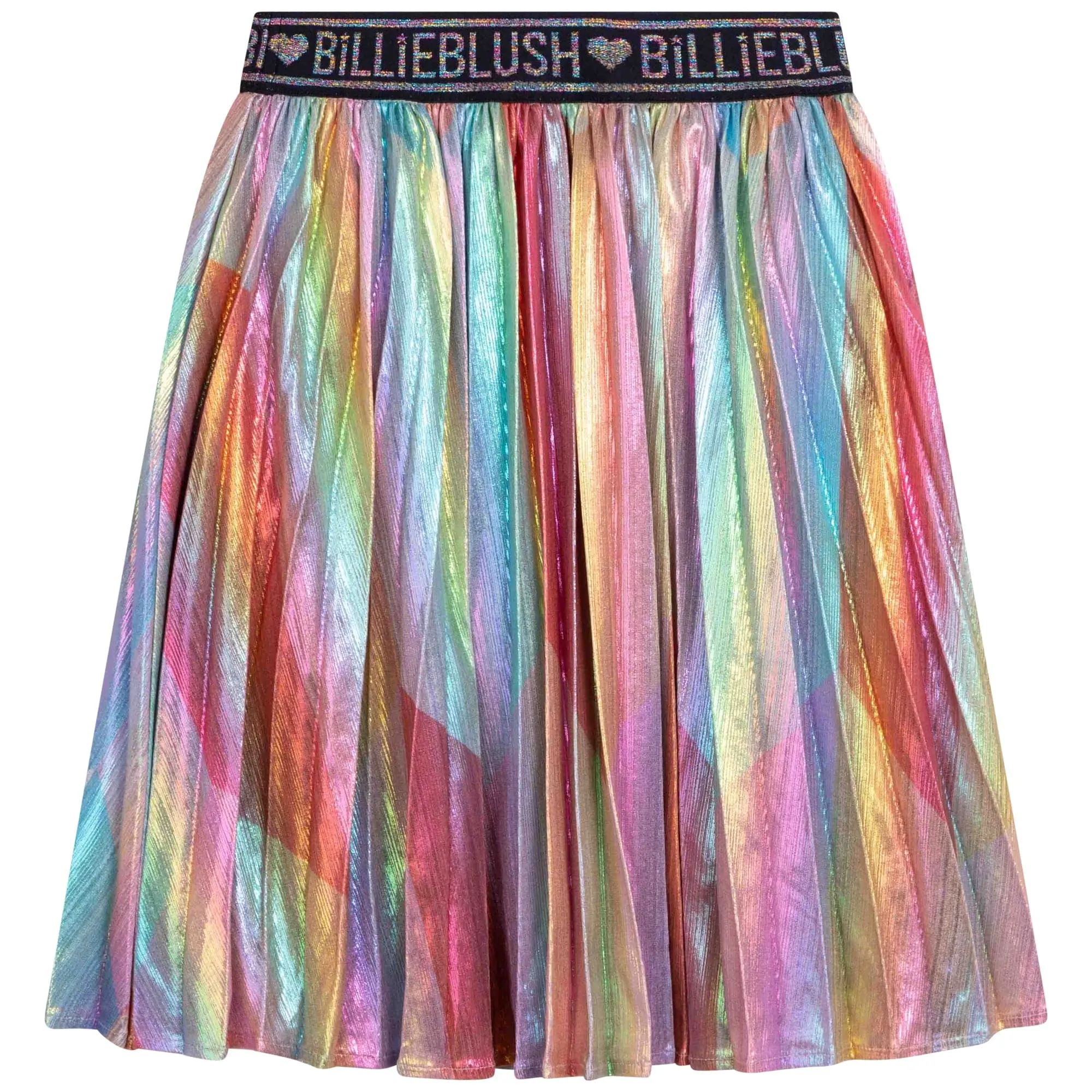 BILLIEBLUSH - Pleated Metallic Skirt Set - Aqua