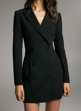 Black Buttoned Coat Dress