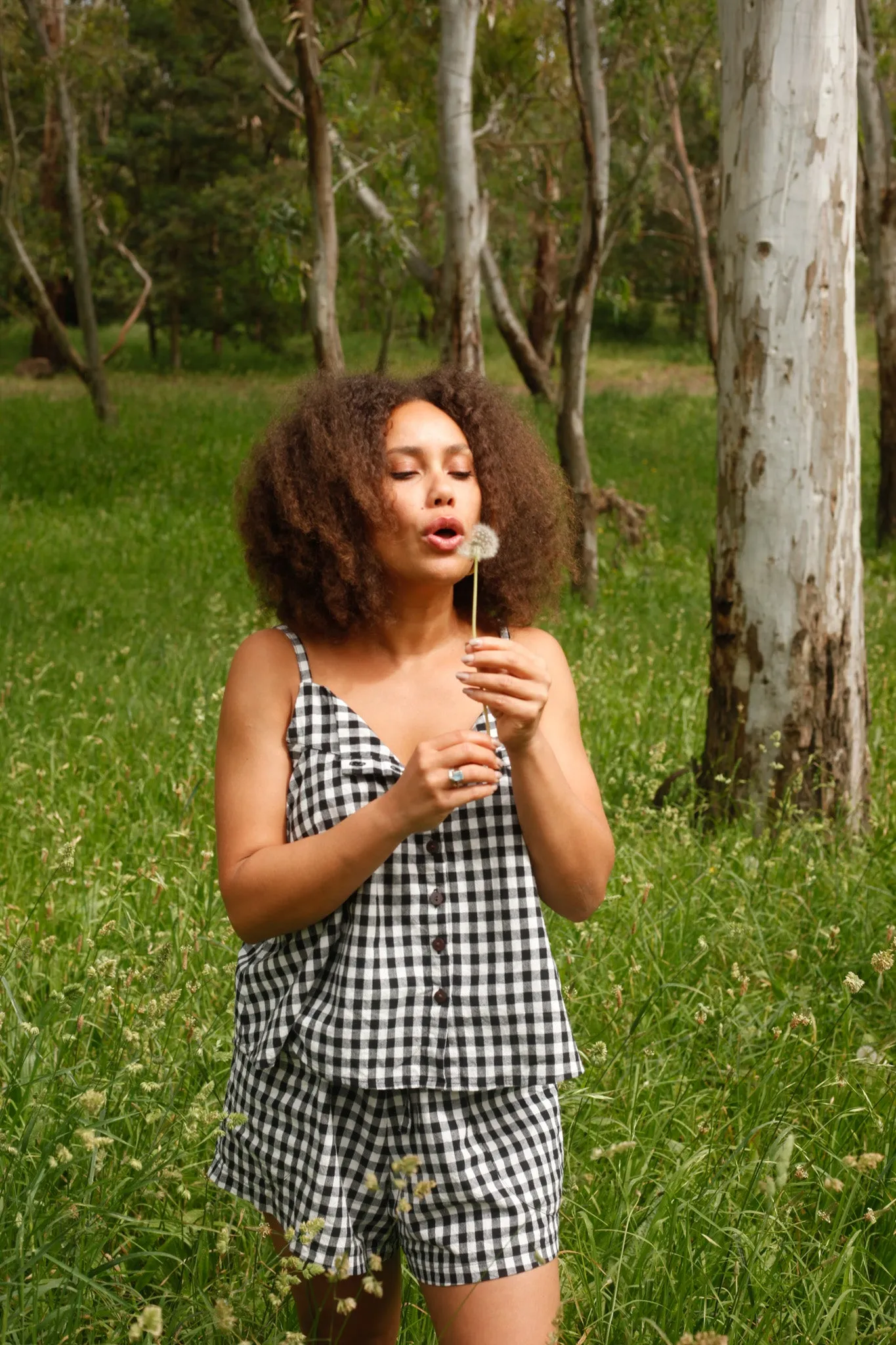 Black Gingham Culottes