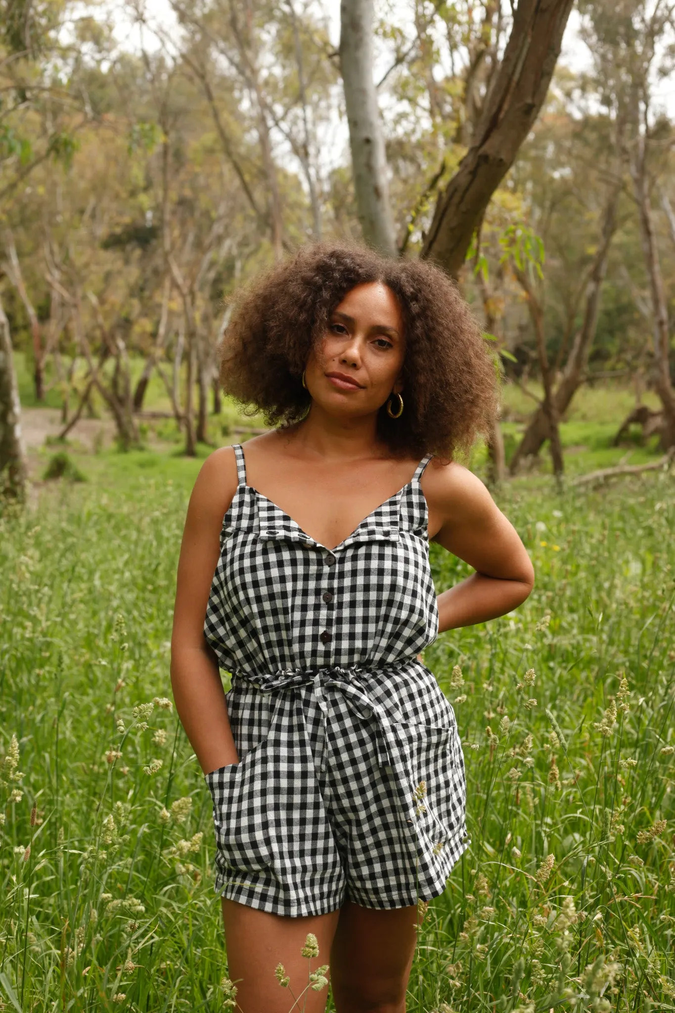 Black Gingham Culottes