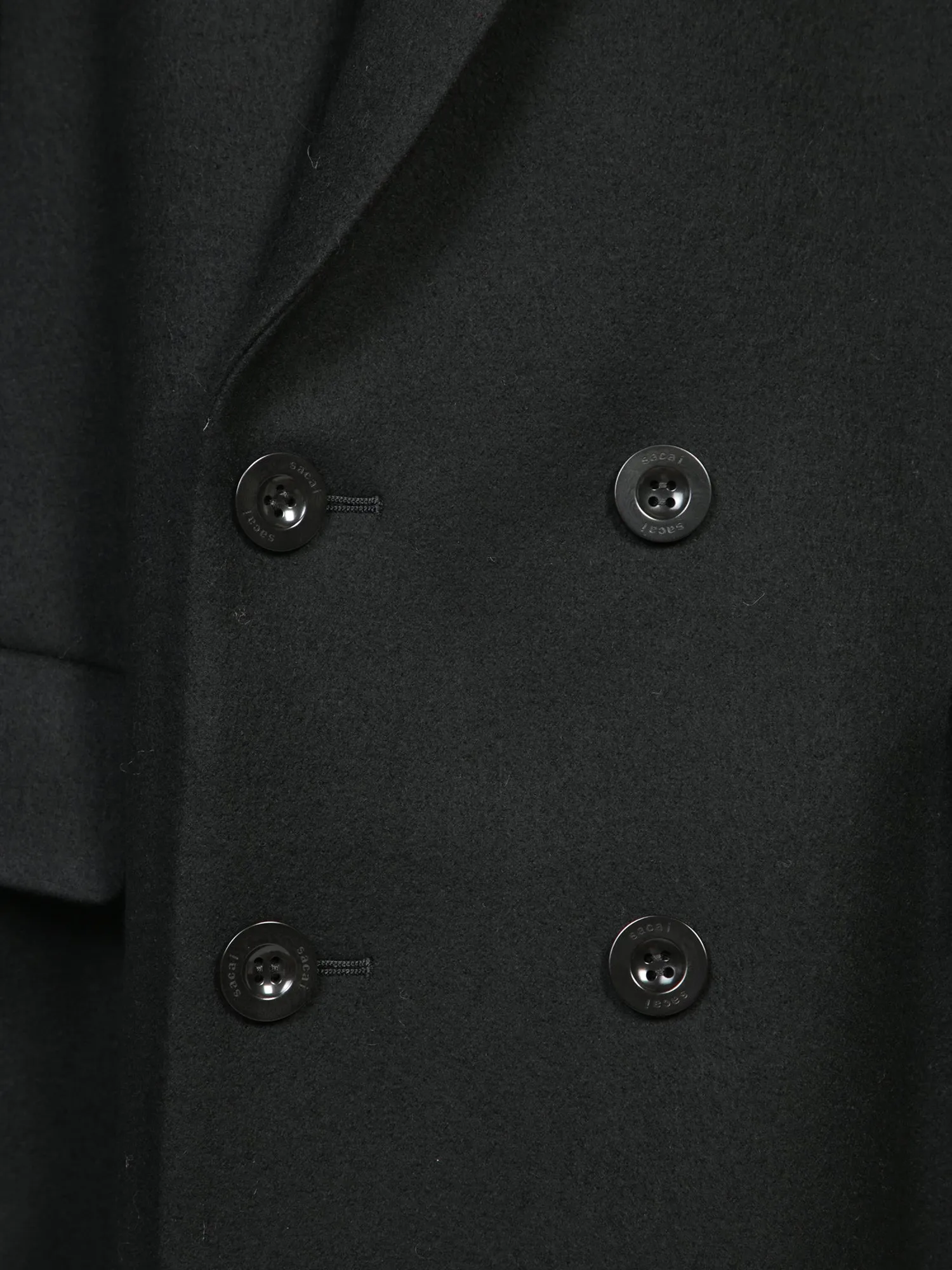 Black Wool and Nylon Coat