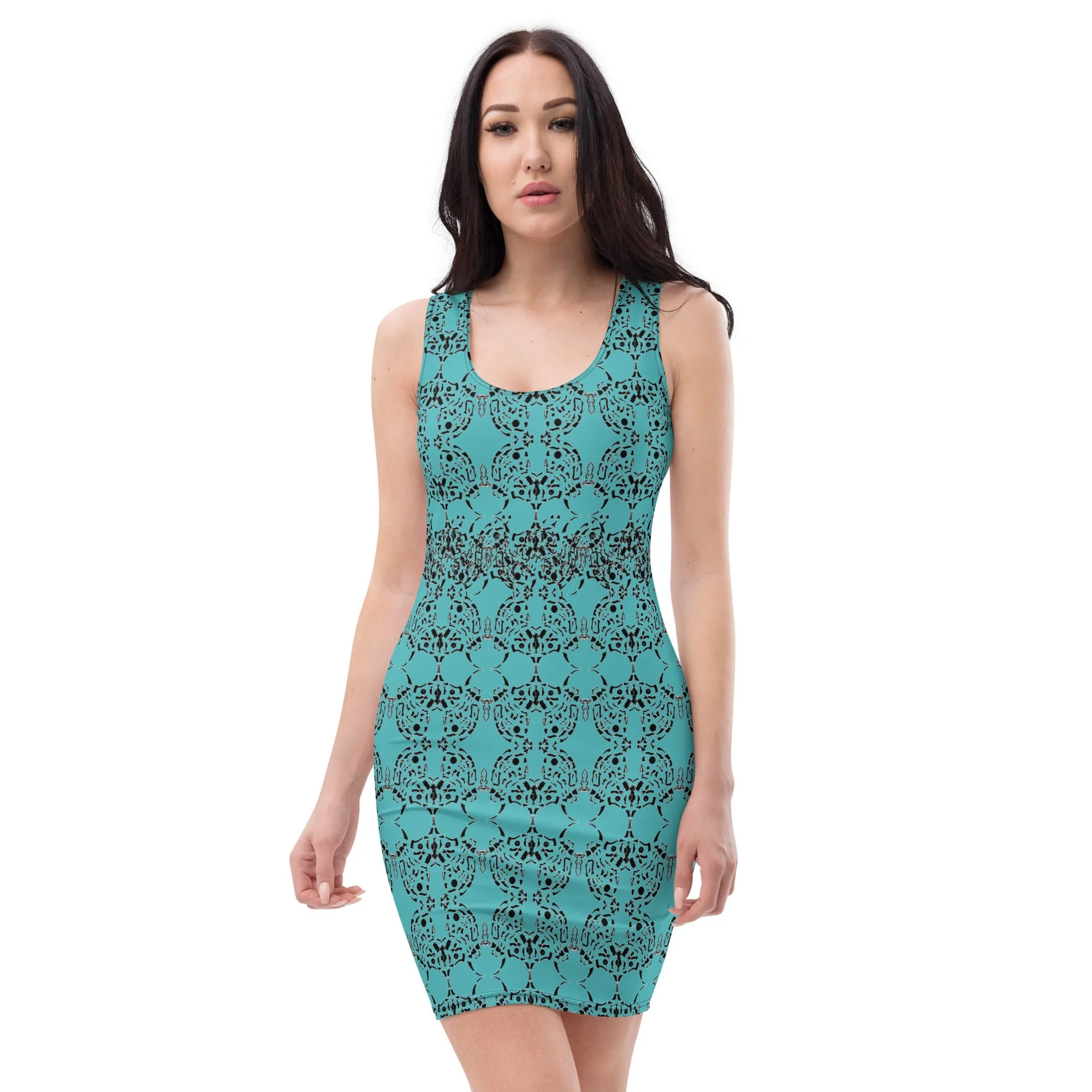 Bodycon dress geometric Print Dress, Fitted Party Mini Dress