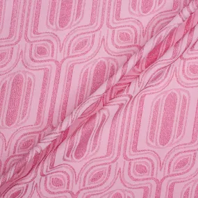 Bubble Gum Pink Geometric Metallic Blend Silk