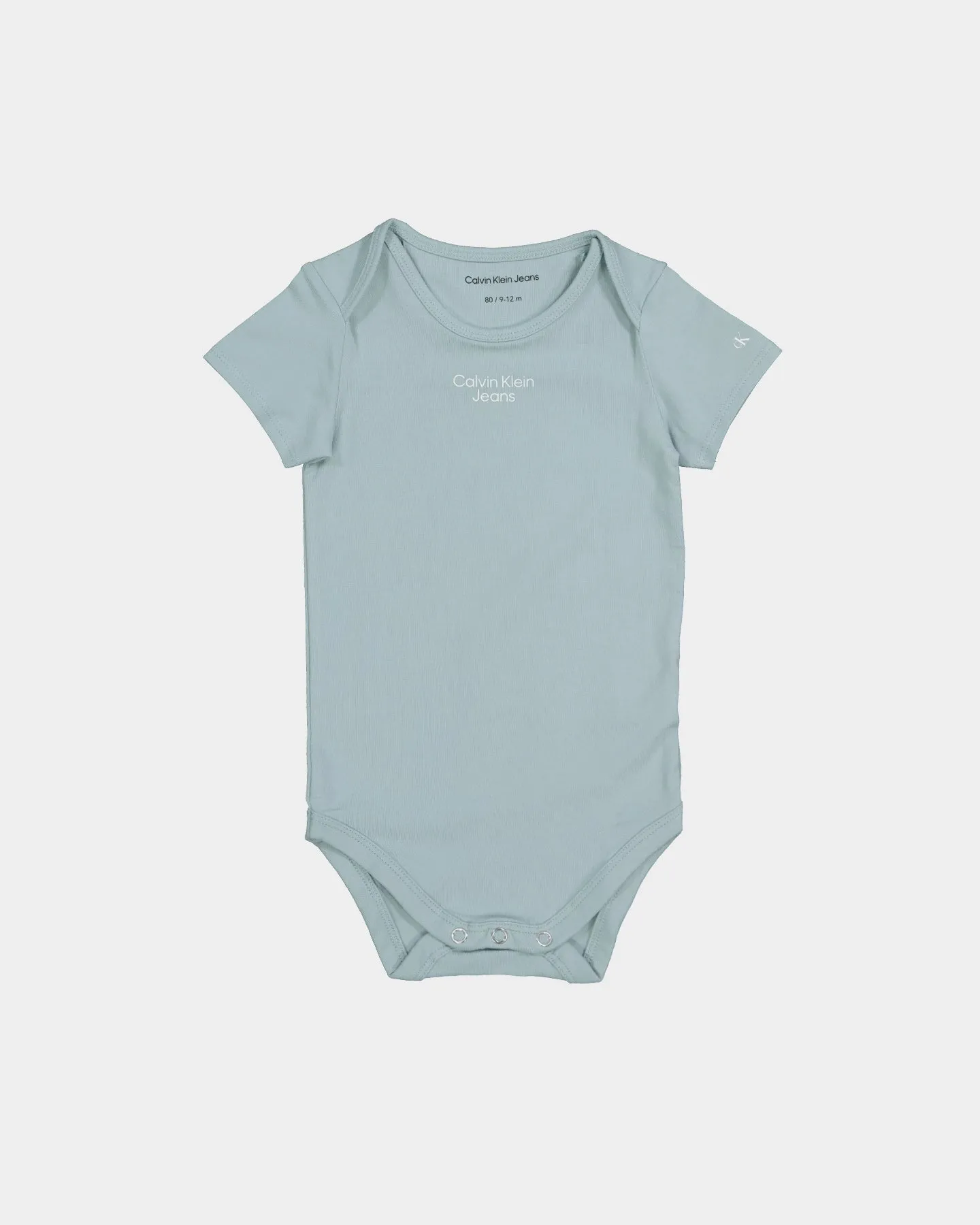 Calvin Klein Infants' Stacked Logo Bodysuit Set 2 Pack Aqua