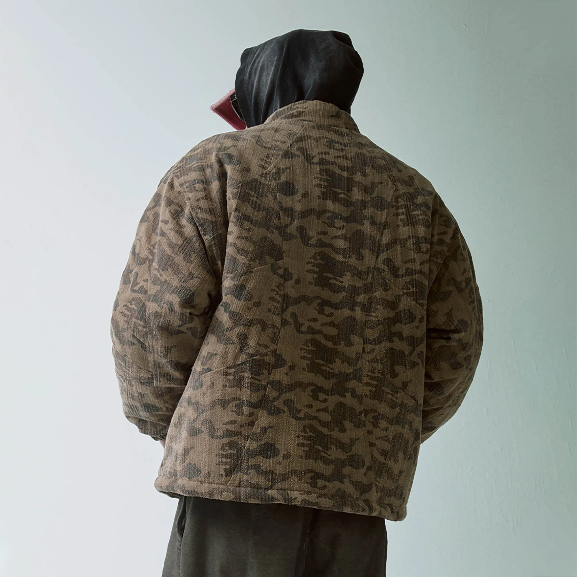 Camo Stand-Collar Padded Jacket