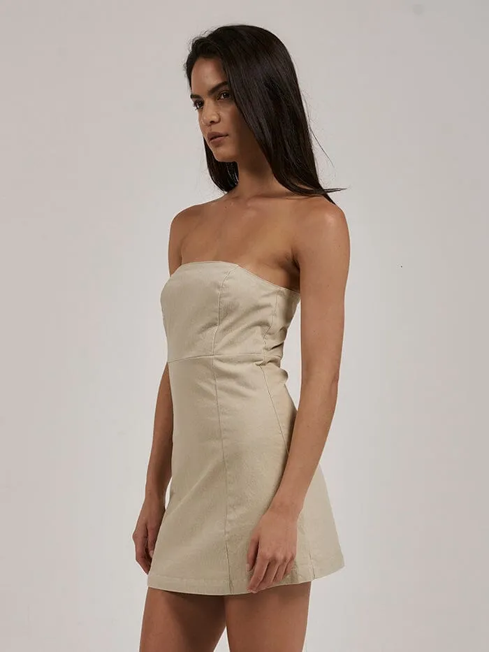 Carey Strapless Mini Dress - Oatmeal