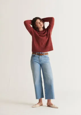 Cashmere Cable Sweater in Sierra Red