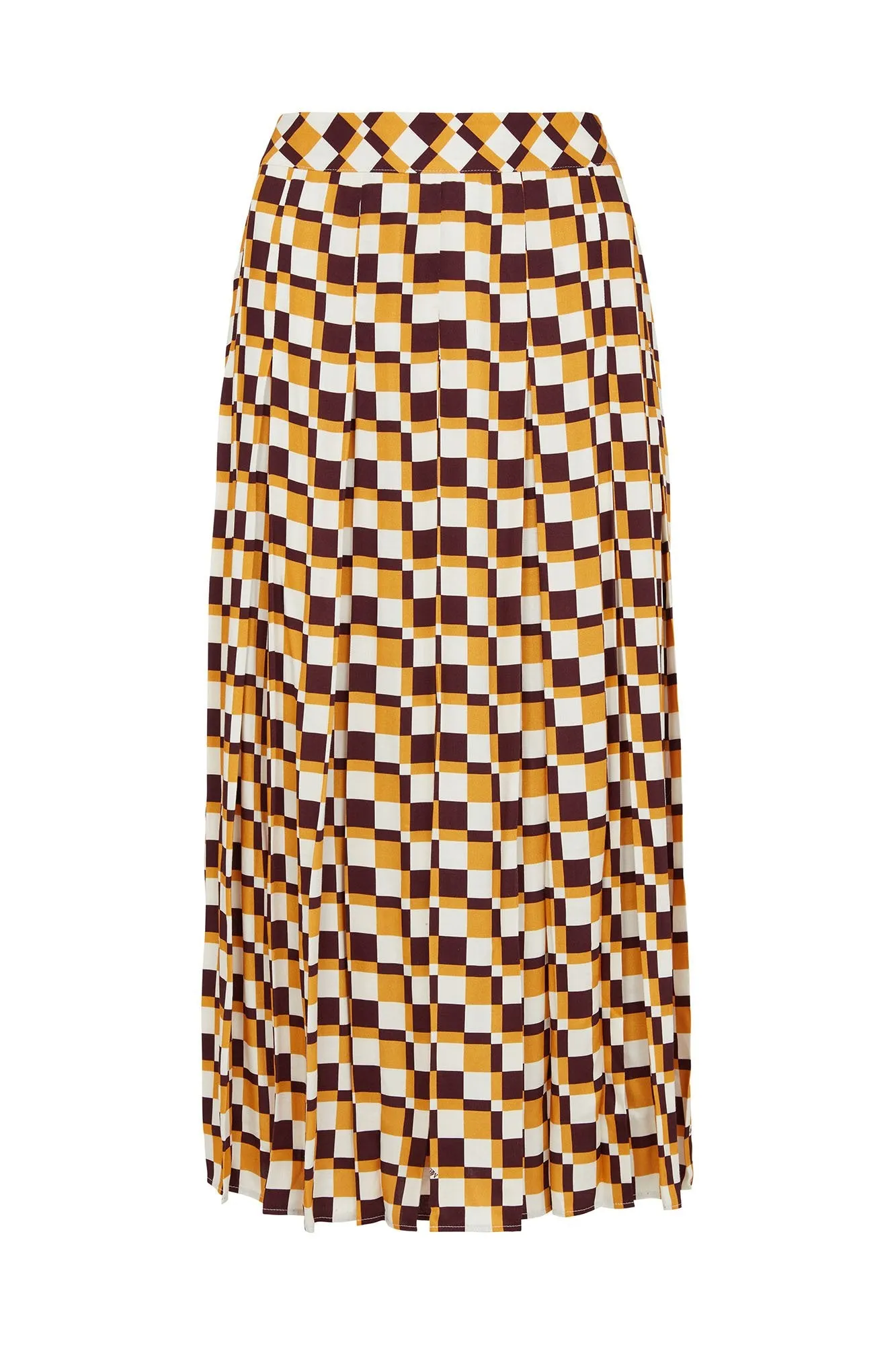 Checkerboard Midi Skirt