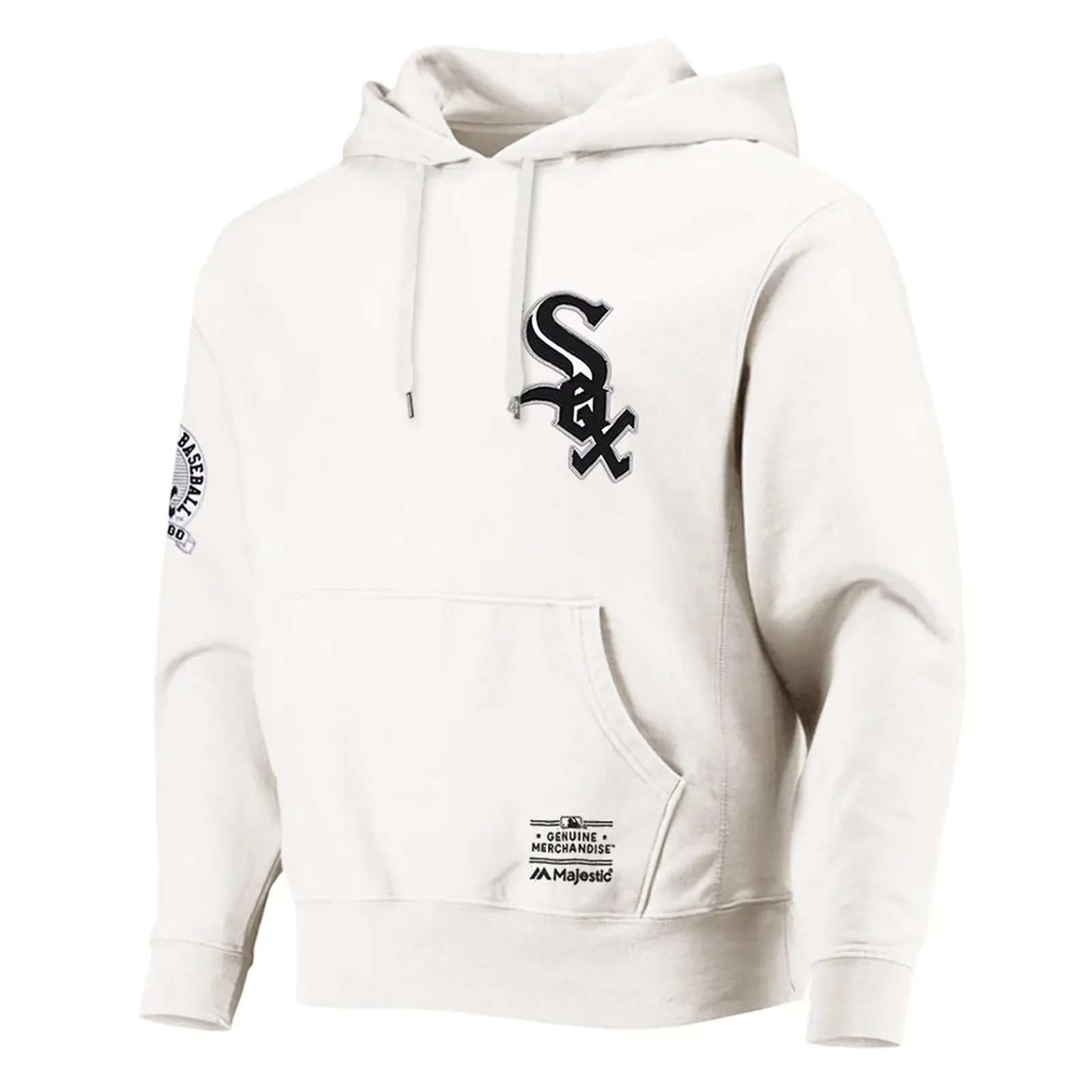 Chicago White Sox Vintage Wordmark Hoodie MLB Vintage White By Majestic