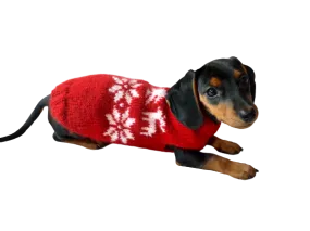 Christmas wool sweater with deer and snowflakes for a small dog, sweater deer for dog, christmas sweater with deer for little dachshund