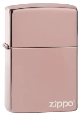 Classic High Polish Rose Gold Zippo Logo