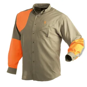 Cross Country Upland Long Sleeve Shirt - Khaki-Blaze, X-Large