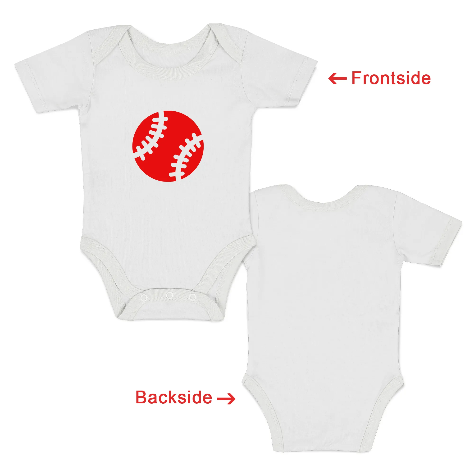 [Custom] Endanzoo Organic Baby Bodysuit Short Sleeve I Baseball Team I Back & Front