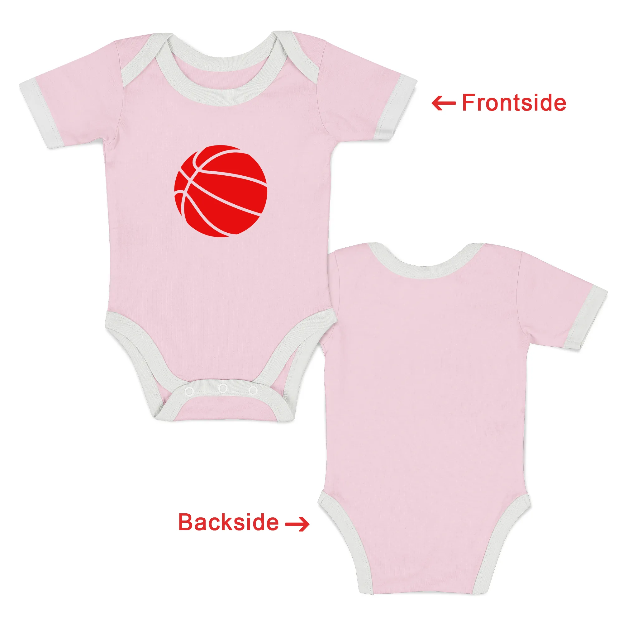 [Custom] Endanzoo Organic Baby Bodysuit Short Sleeve I Basketball Team I Back & Front