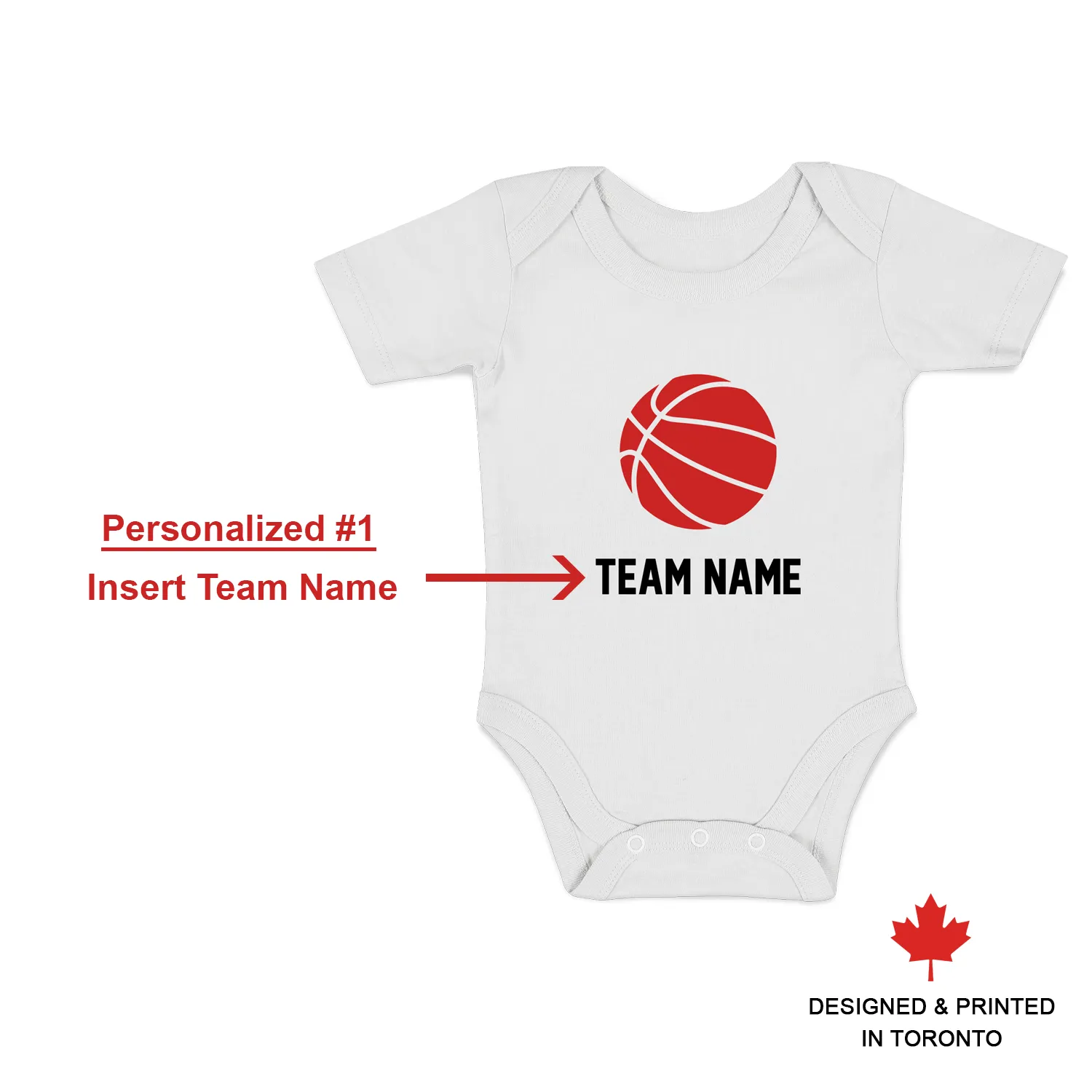 [Custom] Endanzoo Organic Baby Bodysuit Short Sleeve I Basketball Team I Back & Front