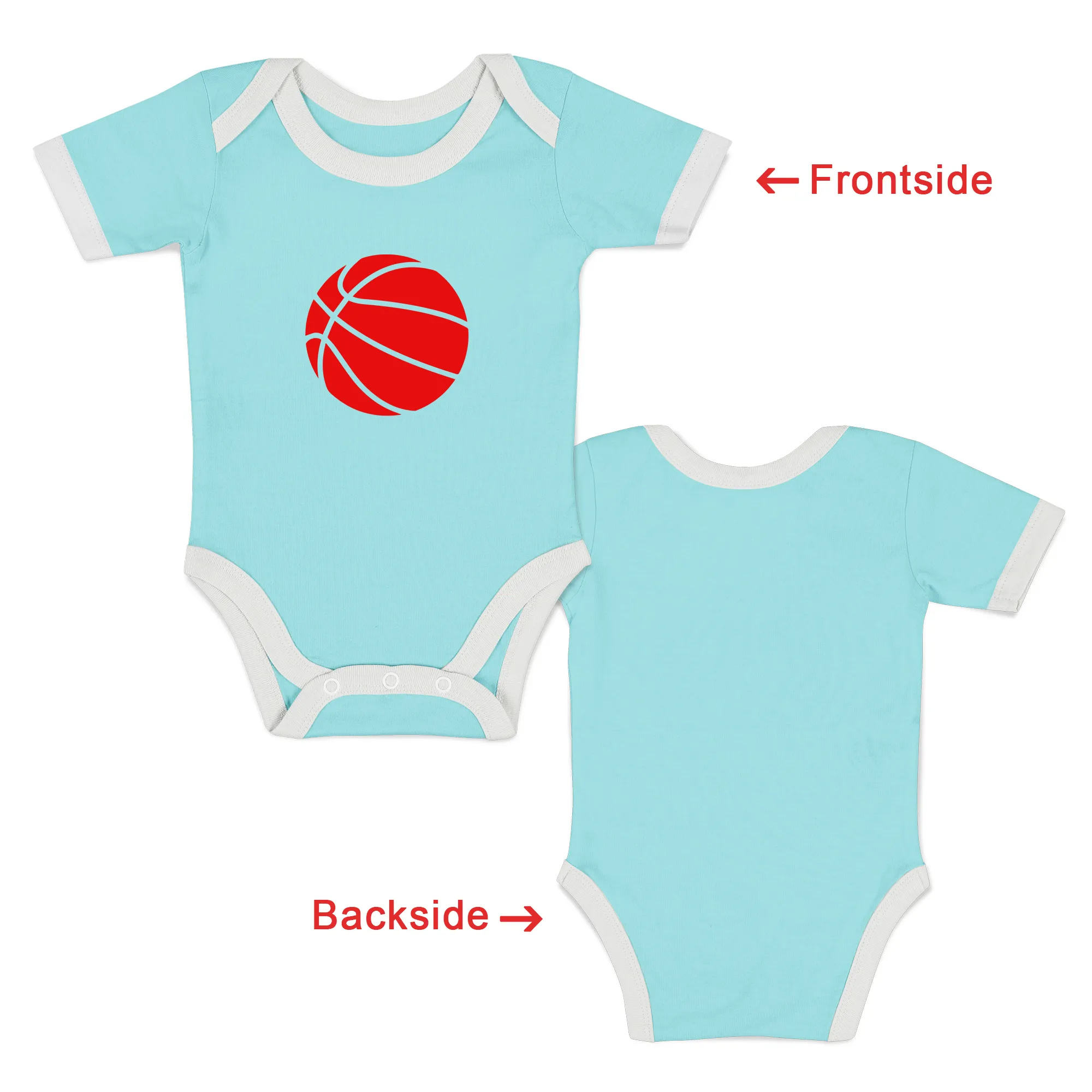 [Custom] Endanzoo Organic Baby Bodysuit Short Sleeve I Basketball Team I Back & Front