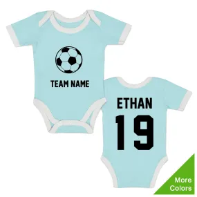 [Custom] Endanzoo Organic Baby Bodysuit Short Sleeve I Soccer Team I Front & Back