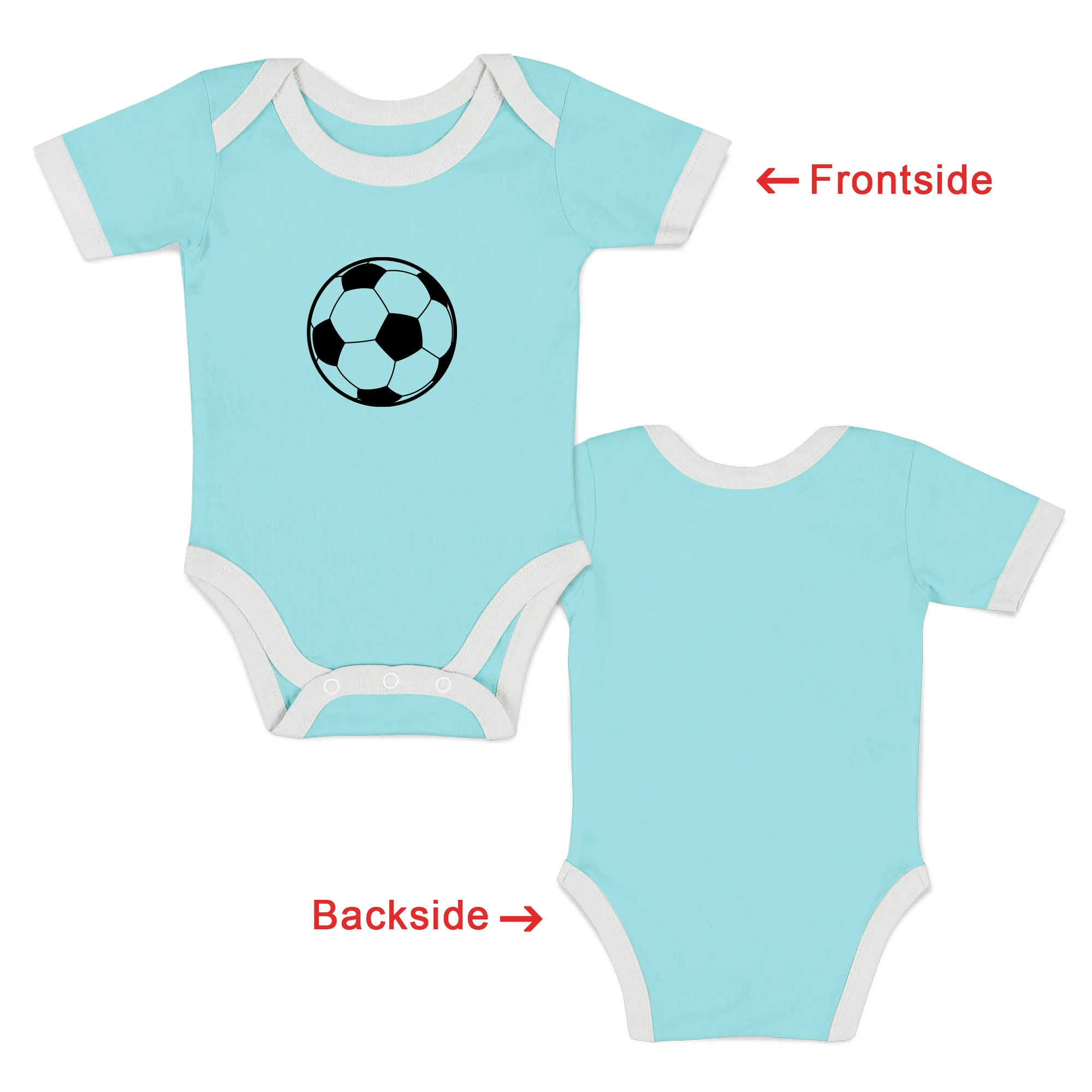 [Custom] Endanzoo Organic Baby Bodysuit Short Sleeve I Soccer Team I Front & Back