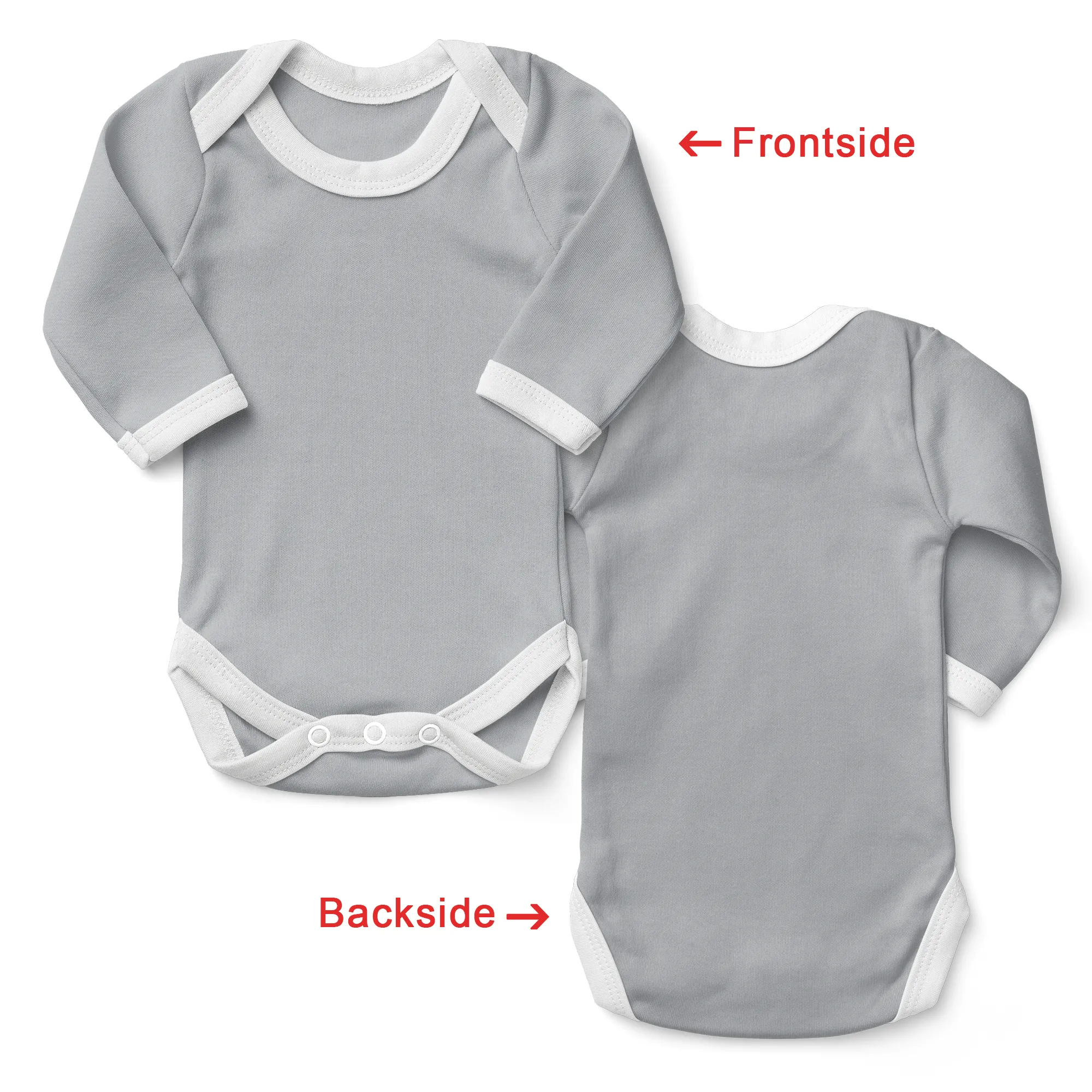 [Custom TEXT] Endanzoo Organic Baby Bodysuit Long Sleeve I Sports Team I Front & Back