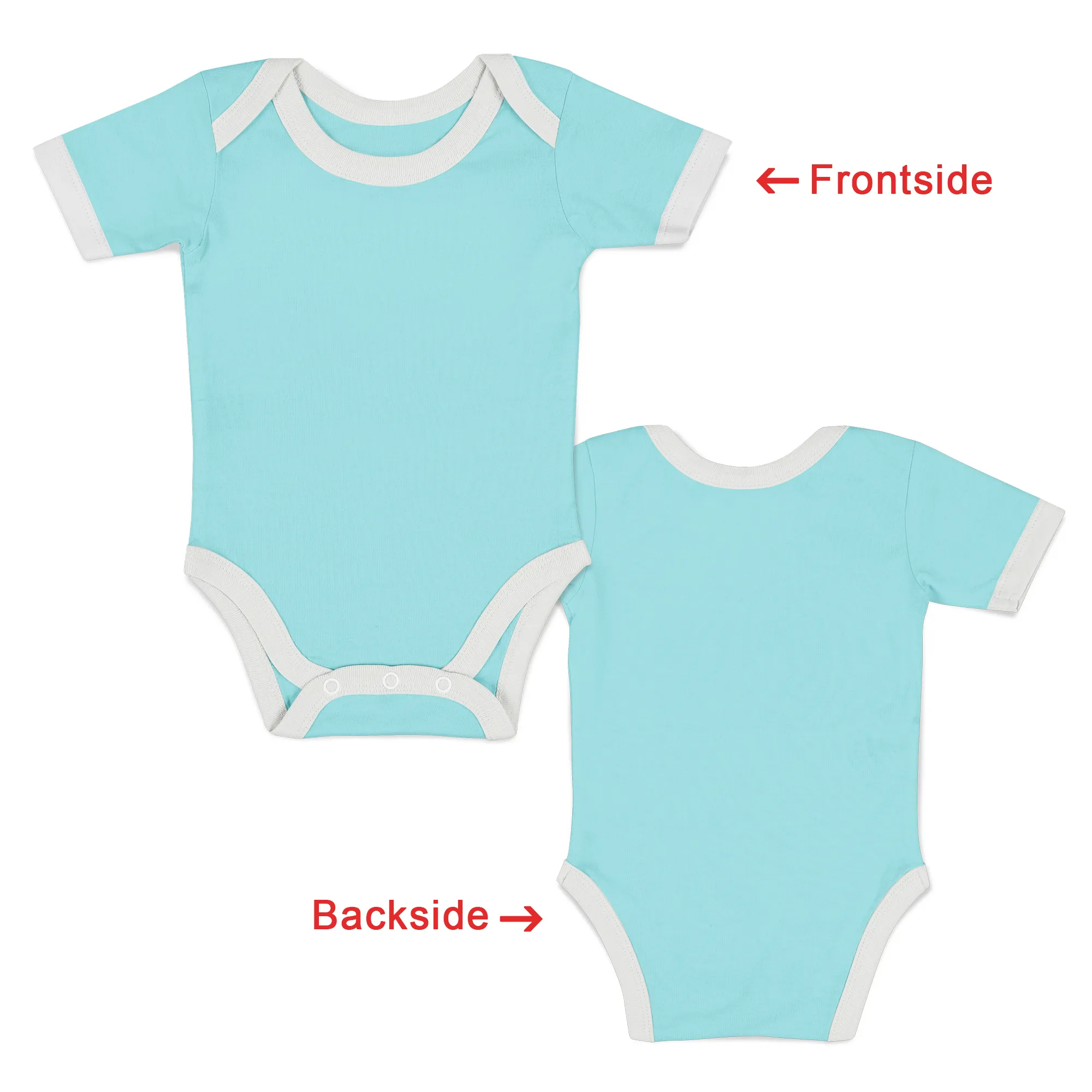 [Custom TEXT] Endanzoo Organic Baby Bodysuit Short Sleeve I Sports Team I Front & Back