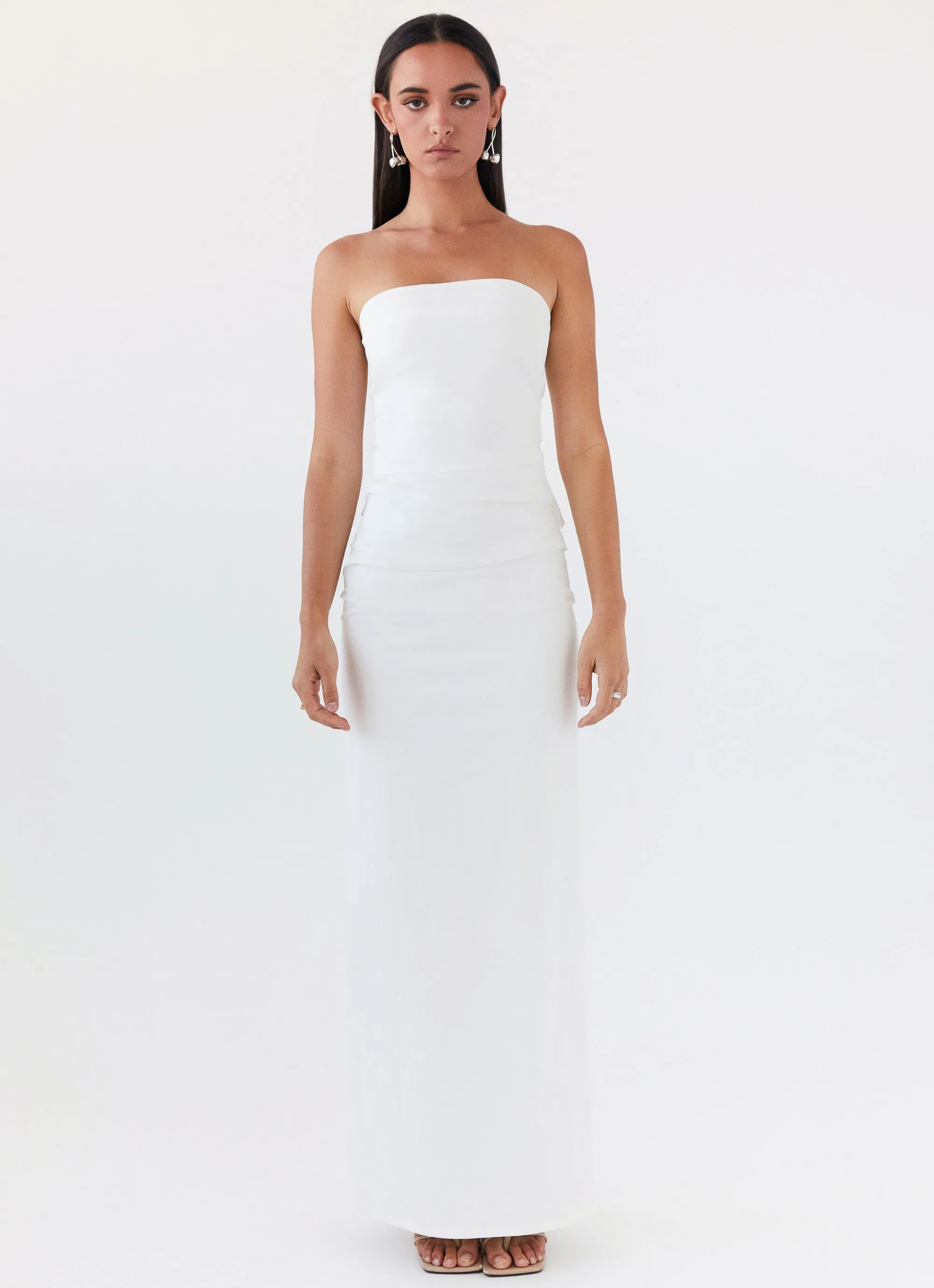 Danielle Strapless Maxi Dress - White