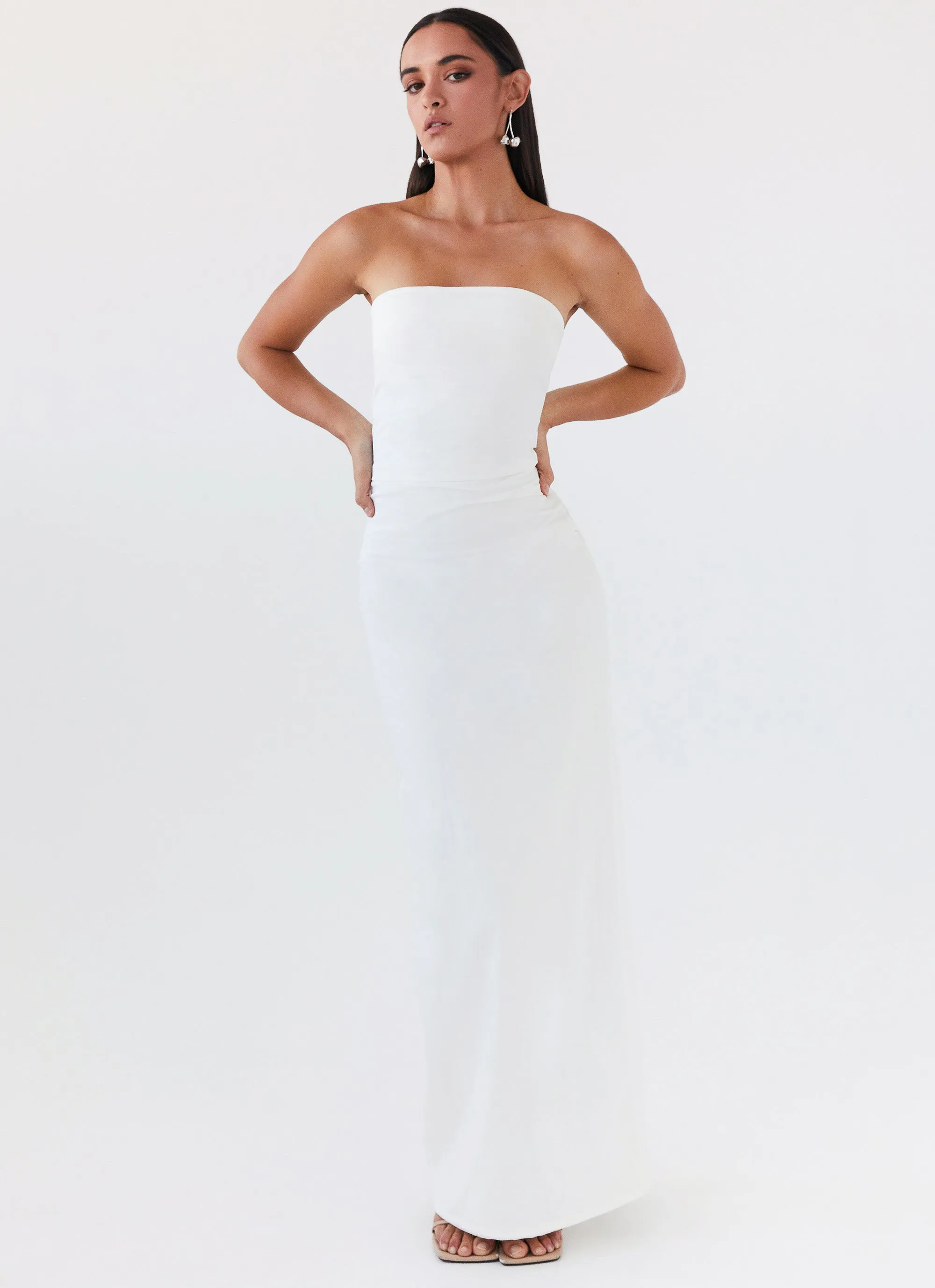 Danielle Strapless Maxi Dress - White